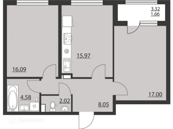 2 комн. в ЖК "Гран-При"