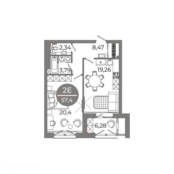 2 комн. в ЖК Клубный дом "905"