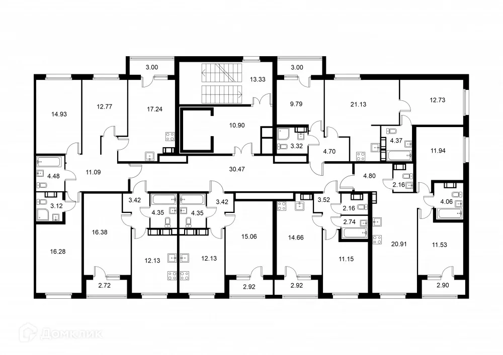 Планировка 1-комнатной квартиры 36.42 м² в ЖК Квартал Заречье, г. Санкт-Петербург — фото 2