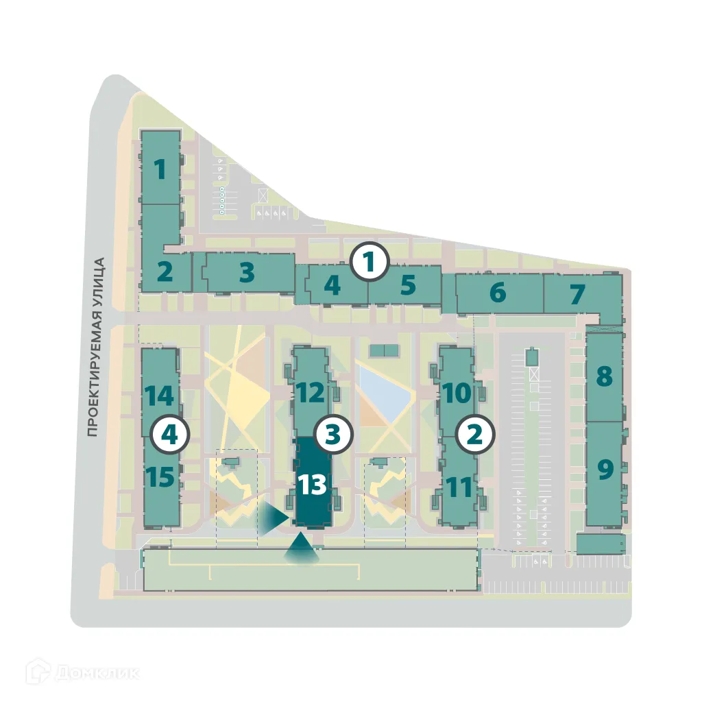 Планировка 2-комнатной квартиры 54.3 м² в ЖК "Полис Приморский 2", г. Санкт-Петербург — фото 3