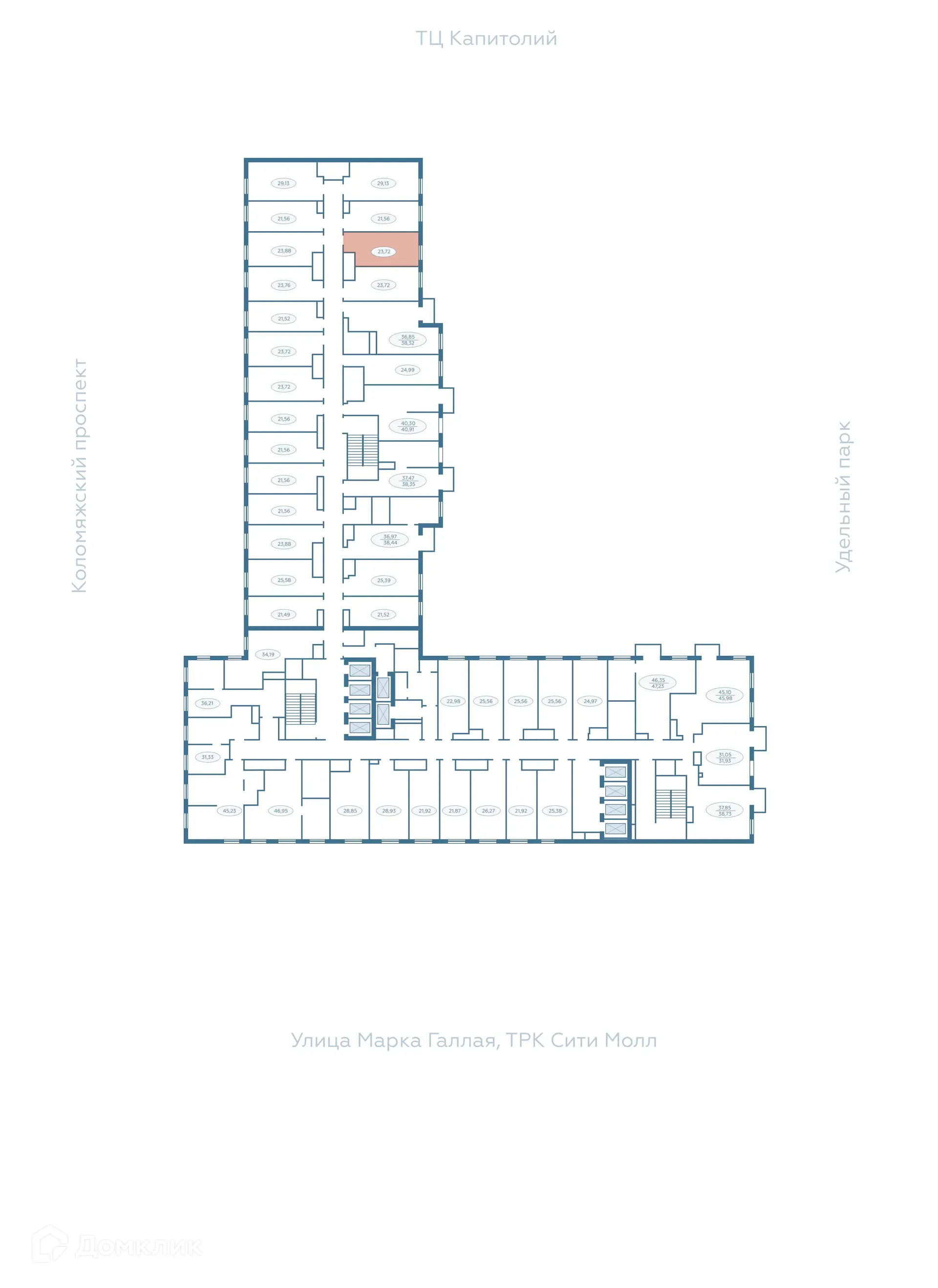 Планировка студии квартиры 23.74 м² в ЖК SAAN (СААН), г. Санкт-Петербург — фото 2