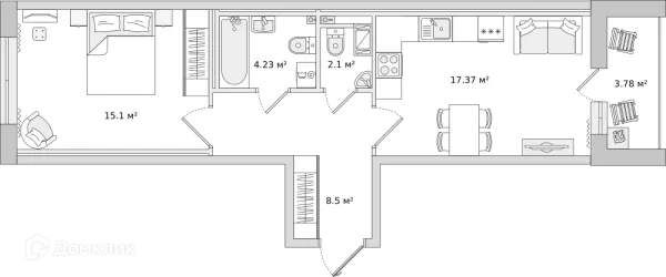 Квартира в ЖК ЦДС "Чёрная Речка"