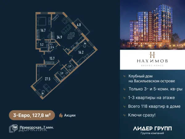 Квартира в ЖК Нахимов