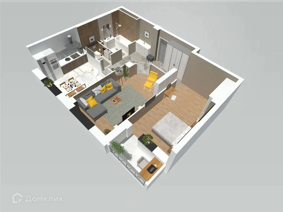 Планировка 2-комнатной квартиры 67.5 м² в ЖК Петровский парк, г. Волгоград — фото 3