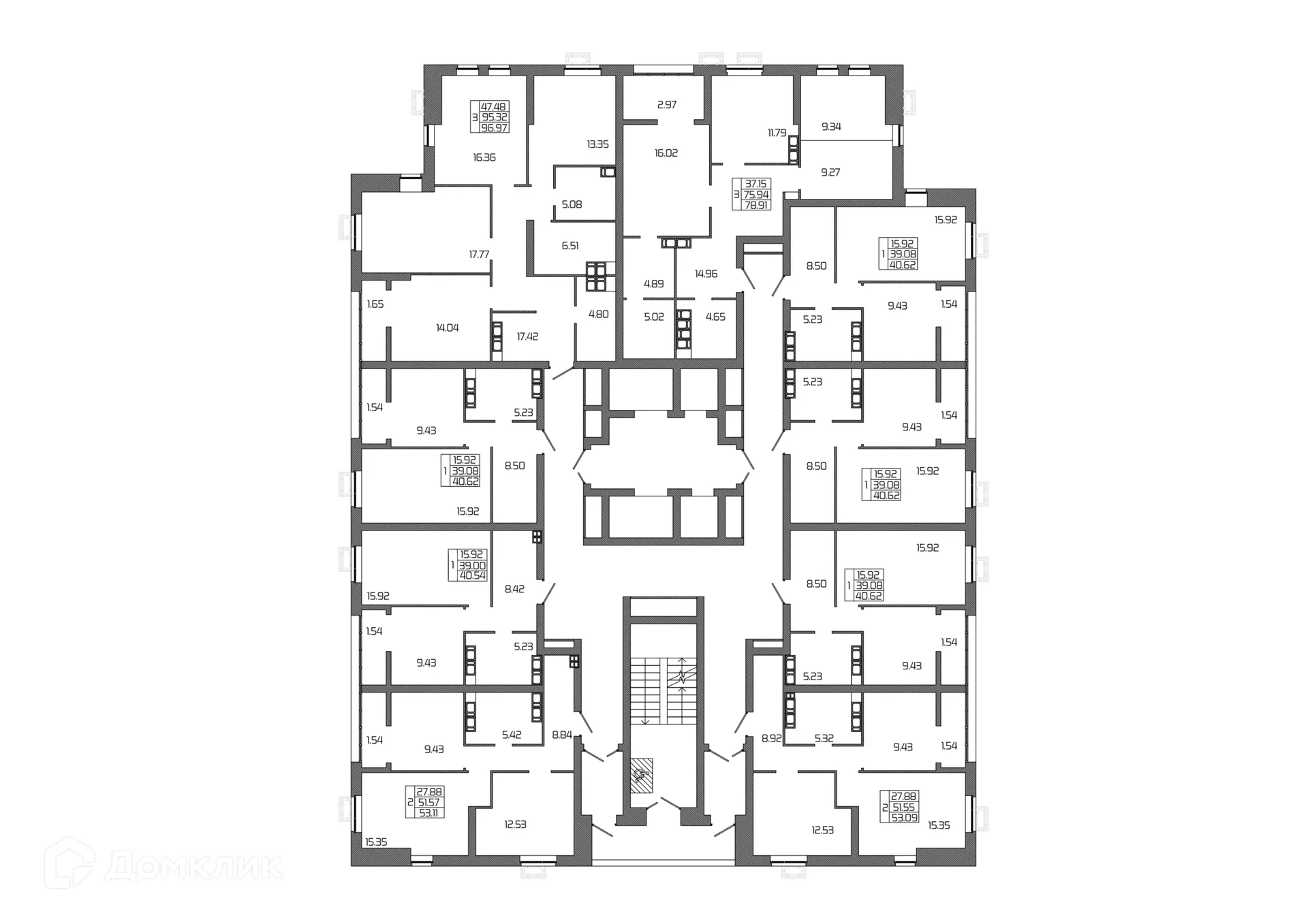 Планировка 3-комнатной квартиры 78.91 м² в ЖК СЕЛЕНА, г. Волгоград — фото 3