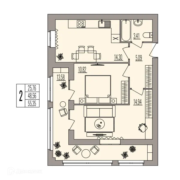 Квартира в ЖК Герои