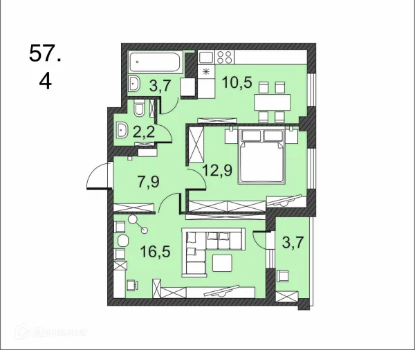 Квартира в ЖК по улице Гагринская