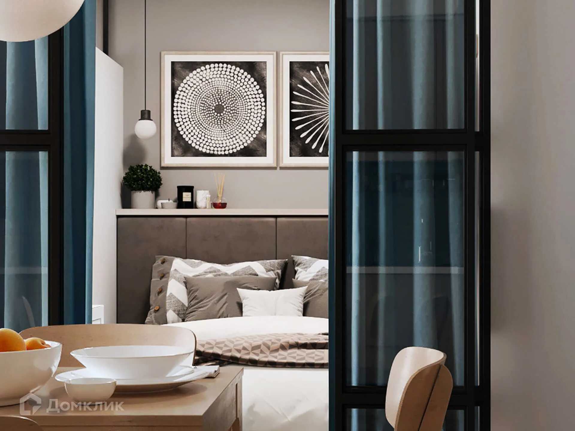 Планировка 1-комнатной квартиры 32.2 м² в ЖК Сияние Квартал на Шолохова, г. Ростов-на-Дону — фото 6