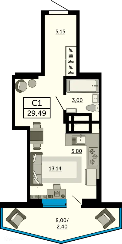 Квартира в ЖК "Донской Арбат"