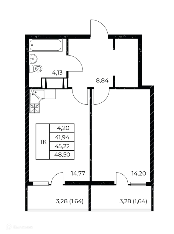 Планировка 1 комн. в ЖК Звезда Столицы 2