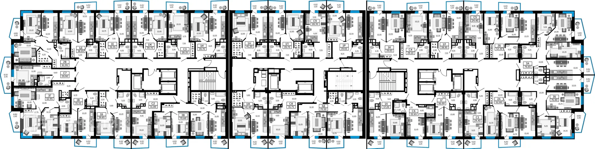 Планировка студии квартиры 29.9 м² в ЖК Донской Арбат 2, г. Ростов-на-Дону — фото 2