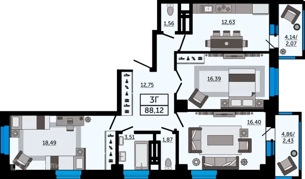 Квартира в ЖК "FOUR PREMIERS" (Фо Премьерс)