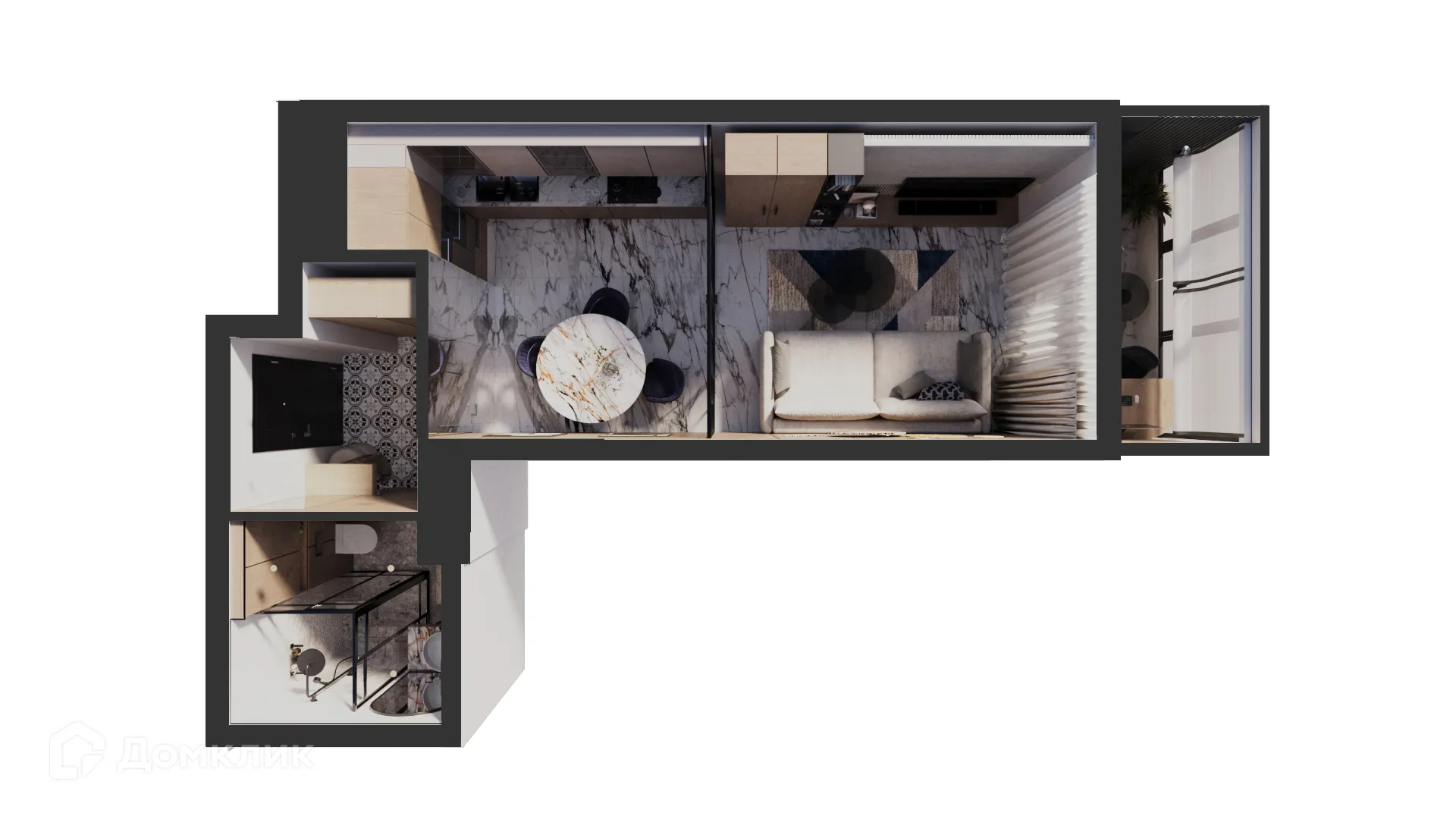 Планировка студии квартиры 32.05 м² в ЖК Звезда Столицы 2, г. Ростов-на-Дону — фото 3