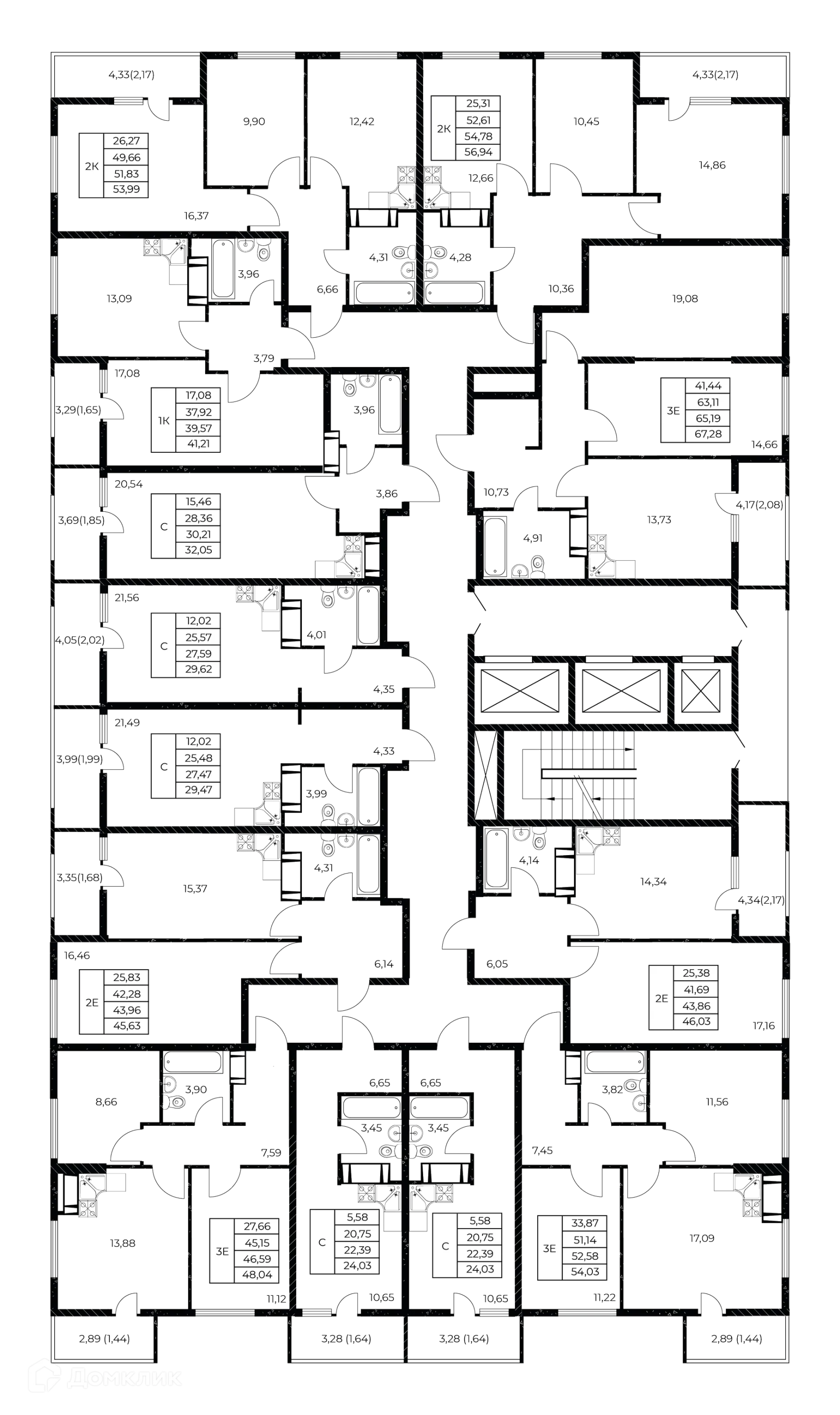 Планировка 1-комнатной квартиры 41.21 м² в ЖК Звезда Столицы 2, г. Ростов-на-Дону — фото 5
