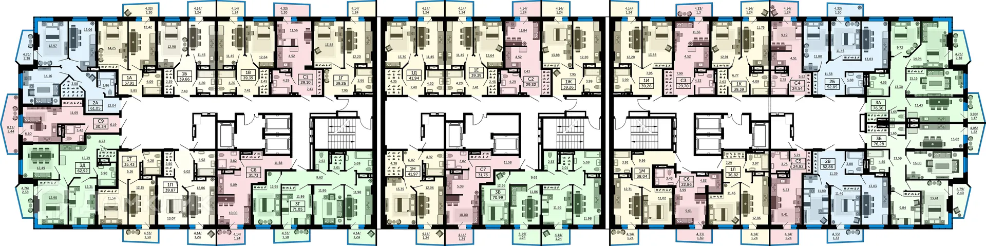 Планировка студии квартиры 30.3 м² в ЖК Город у Реки, г. Ростов-на-Дону — фото 2