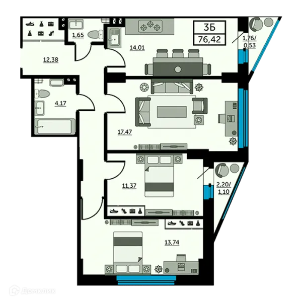 Квартира в ЖК Рубин