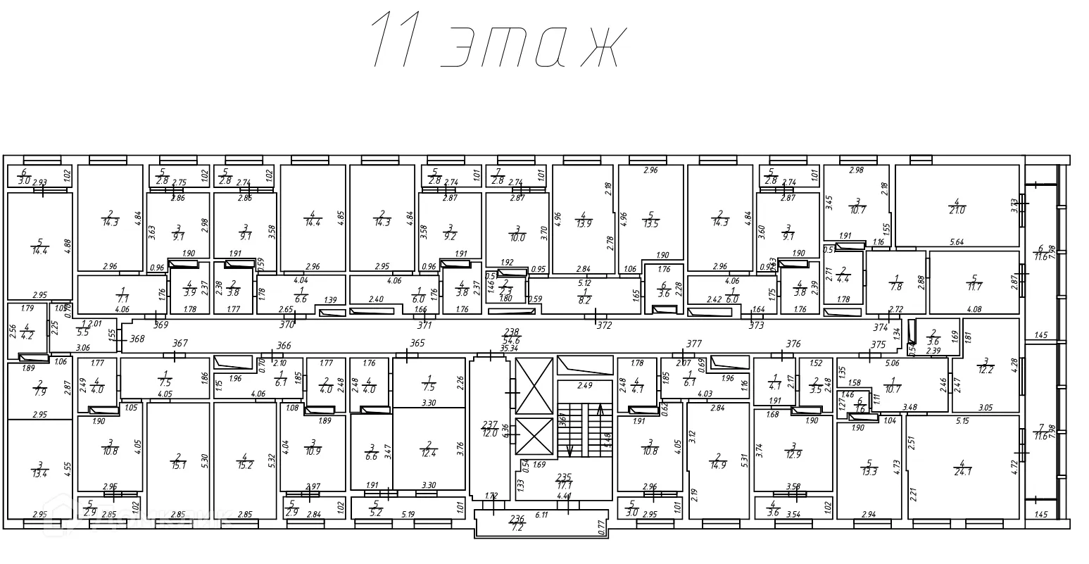 Планировка 2-комнатной квартиры 61.4 м² в ЖК Frame (Фрейм), г. Ростов-на-Дону — фото 18