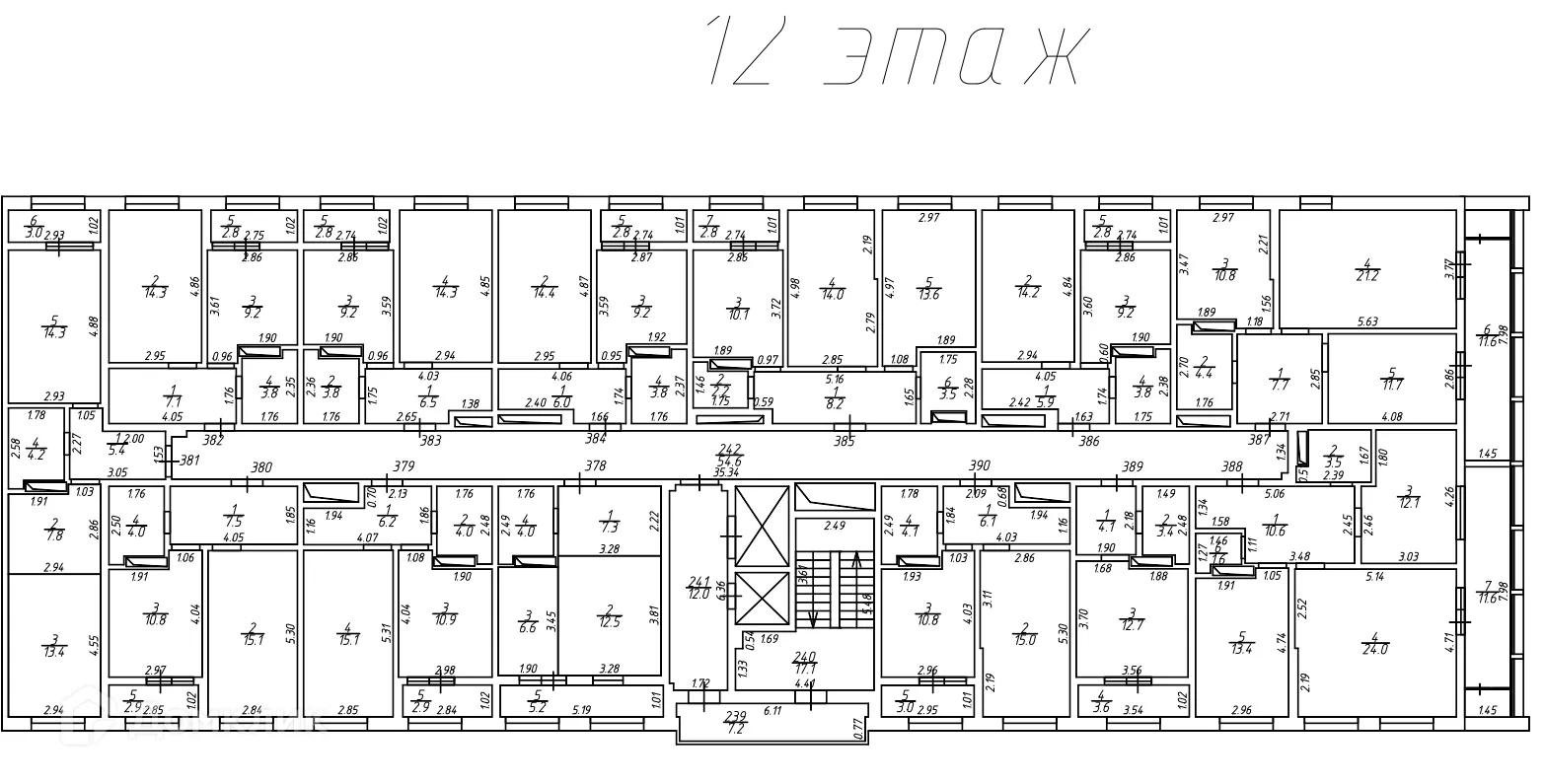 Планировка 2-комнатной квартиры 61.6 м² в ЖК Frame (Фрейм), г. Ростов-на-Дону — фото 18