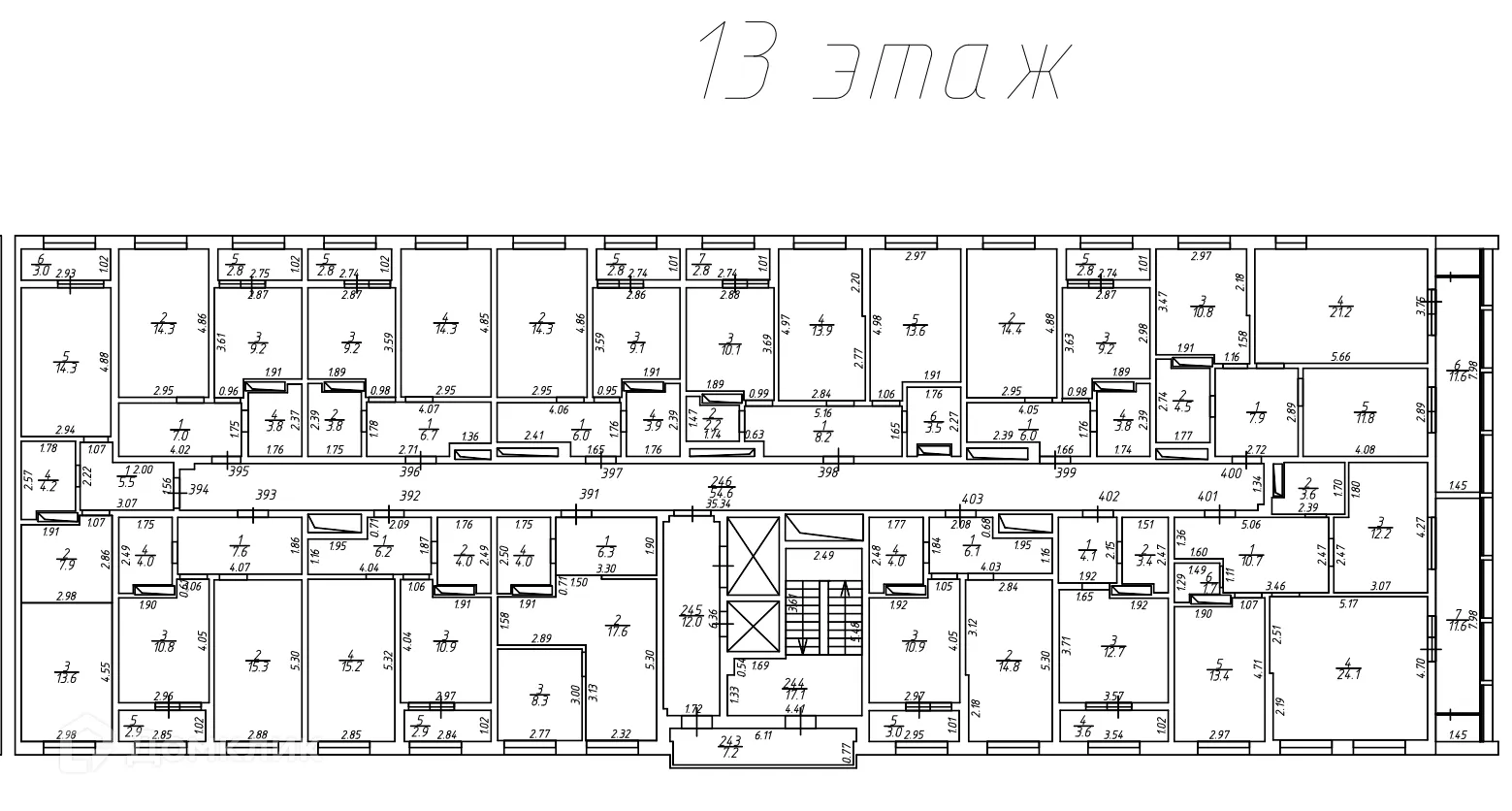 Планировка 2-комнатной квартиры 62 м² в ЖК Frame (Фрейм), г. Ростов-на-Дону — фото 18