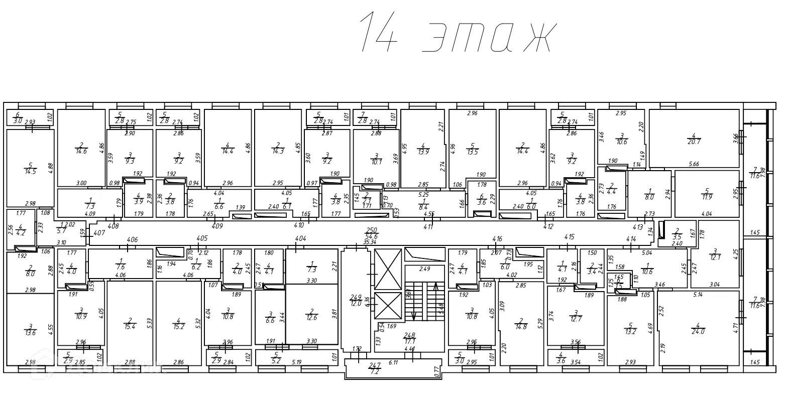 Планировка 2-комнатной квартиры 70.7 м² в ЖК Frame (Фрейм), г. Ростов-на-Дону — фото 18