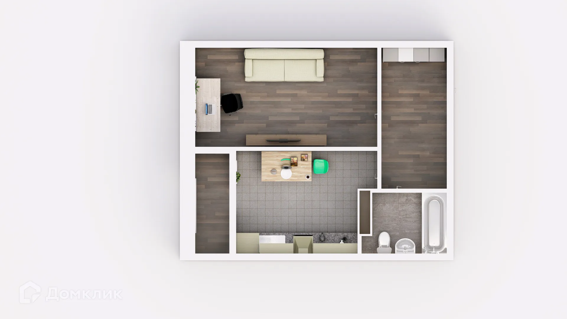 Планировка 1-комнатной квартиры 37.79 м² в ЖК Frame (Фрейм), г. Ростов-на-Дону — фото 2