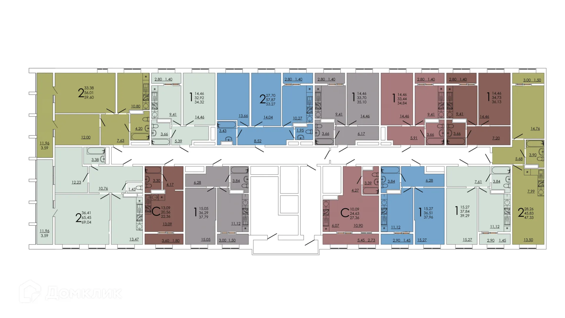 Планировка 1-комнатной квартиры 37.79 м² в ЖК Frame (Фрейм), г. Ростов-на-Дону — фото 3