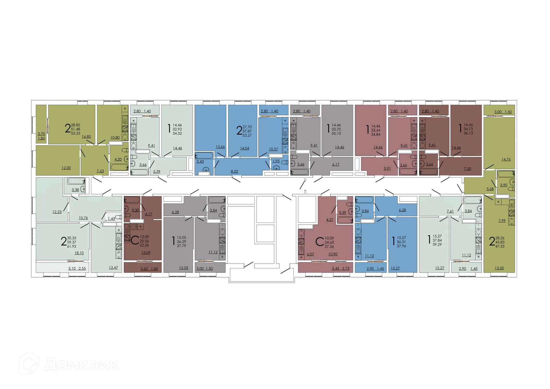 Планировка 1-комнатной квартиры 36.13 м² в ЖК Frame (Фрейм), г. Ростов-на-Дону — фото 9