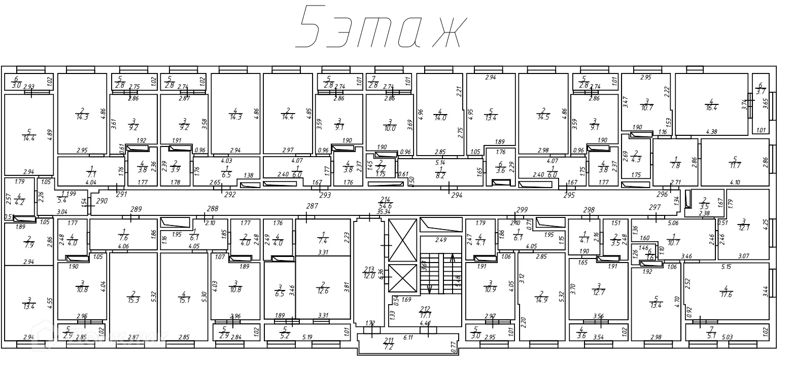 Планировка 2-комнатной квартиры 61.45 м² в ЖК Frame (Фрейм), г. Ростов-на-Дону — фото 3