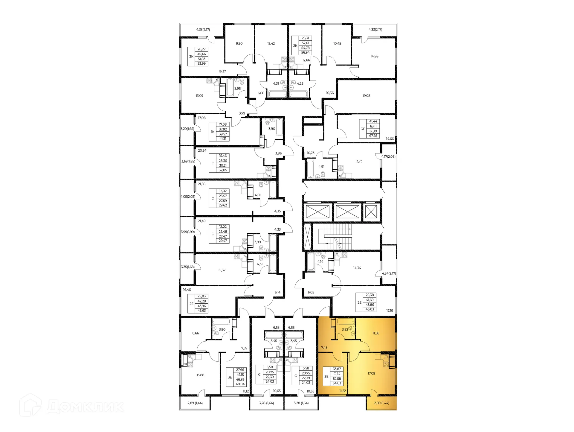 Планировка 2-комнатной квартиры 54.03 м² в ЖК Звезда Столицы 2, г. Ростов-на-Дону — фото 3