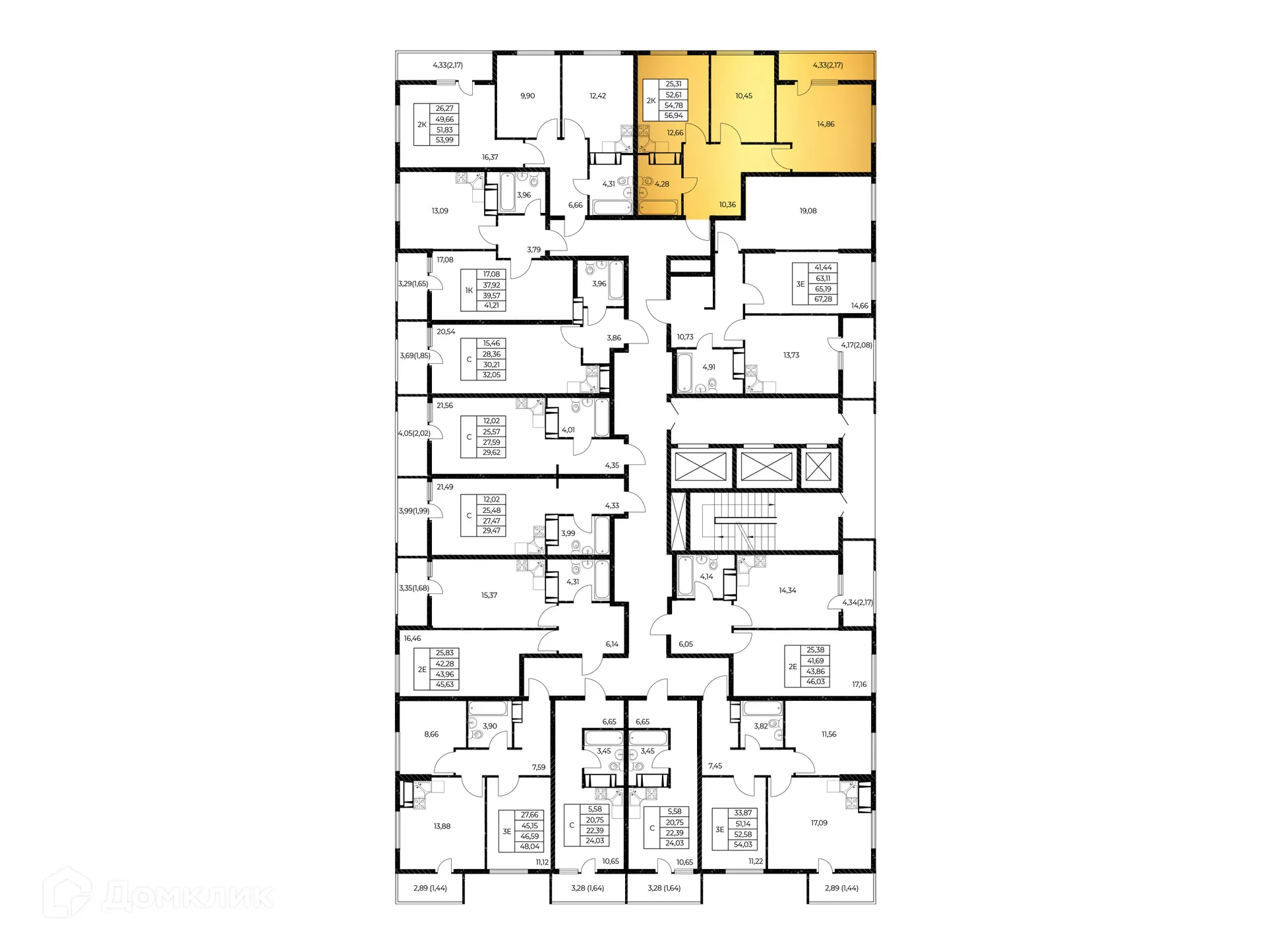 Планировка 2-комнатной квартиры 56.94 м² в ЖК Звезда Столицы 2, г. Ростов-на-Дону — фото 3