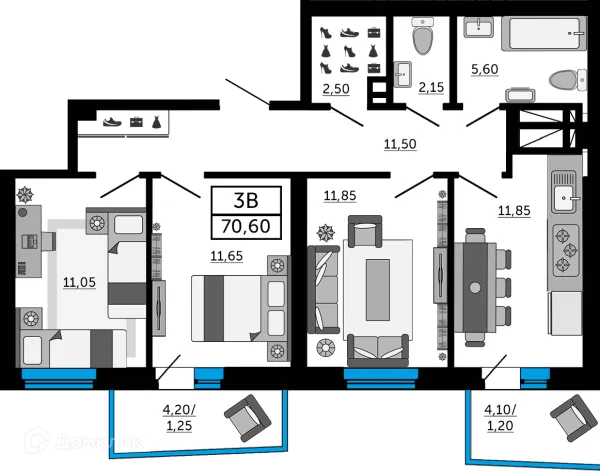 Квартира в ЖК Донской Арбат 2