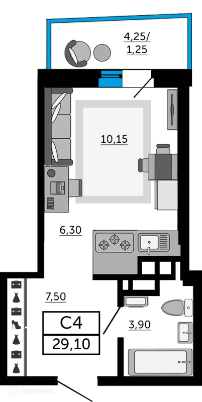 Квартира в ЖК Донской Арбат 2