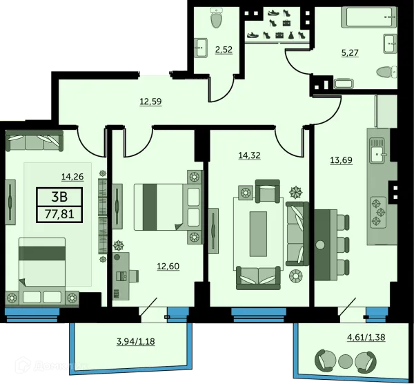 Квартира в ЖК Сердце Ростова 2
