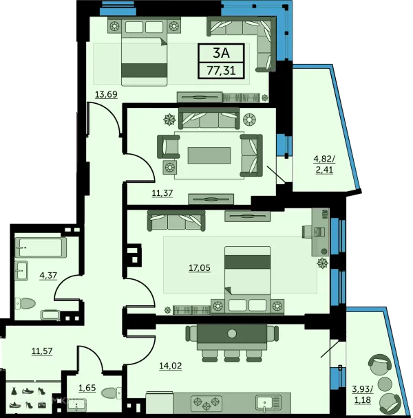 Квартира в ЖК Сердце Ростова 2