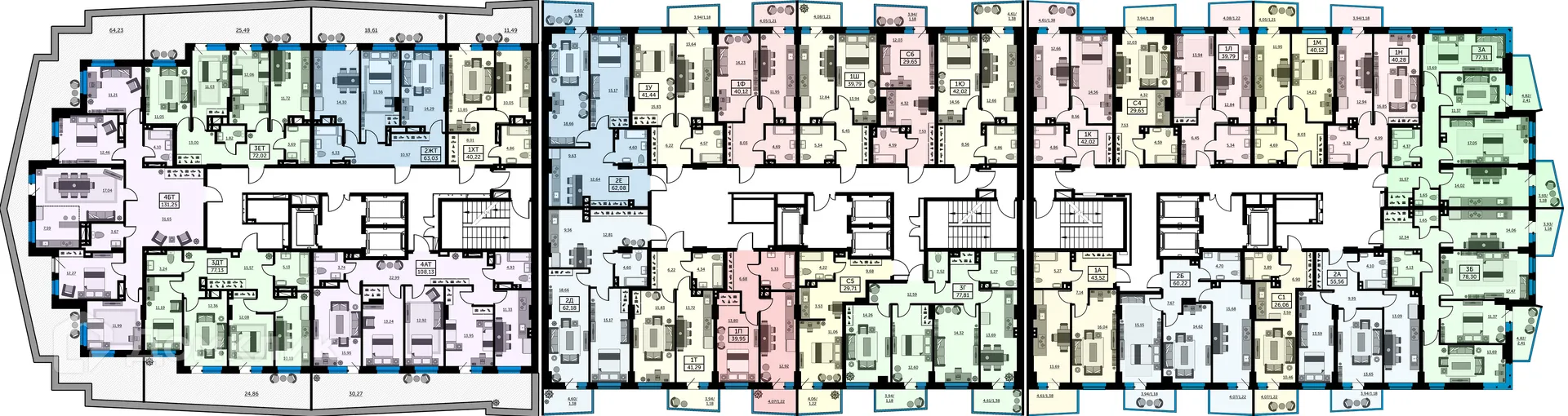Планировка 4-комнатной квартиры 131.6 м² в ЖК Сердце Ростова 2, г. Ростов-на-Дону — фото 4