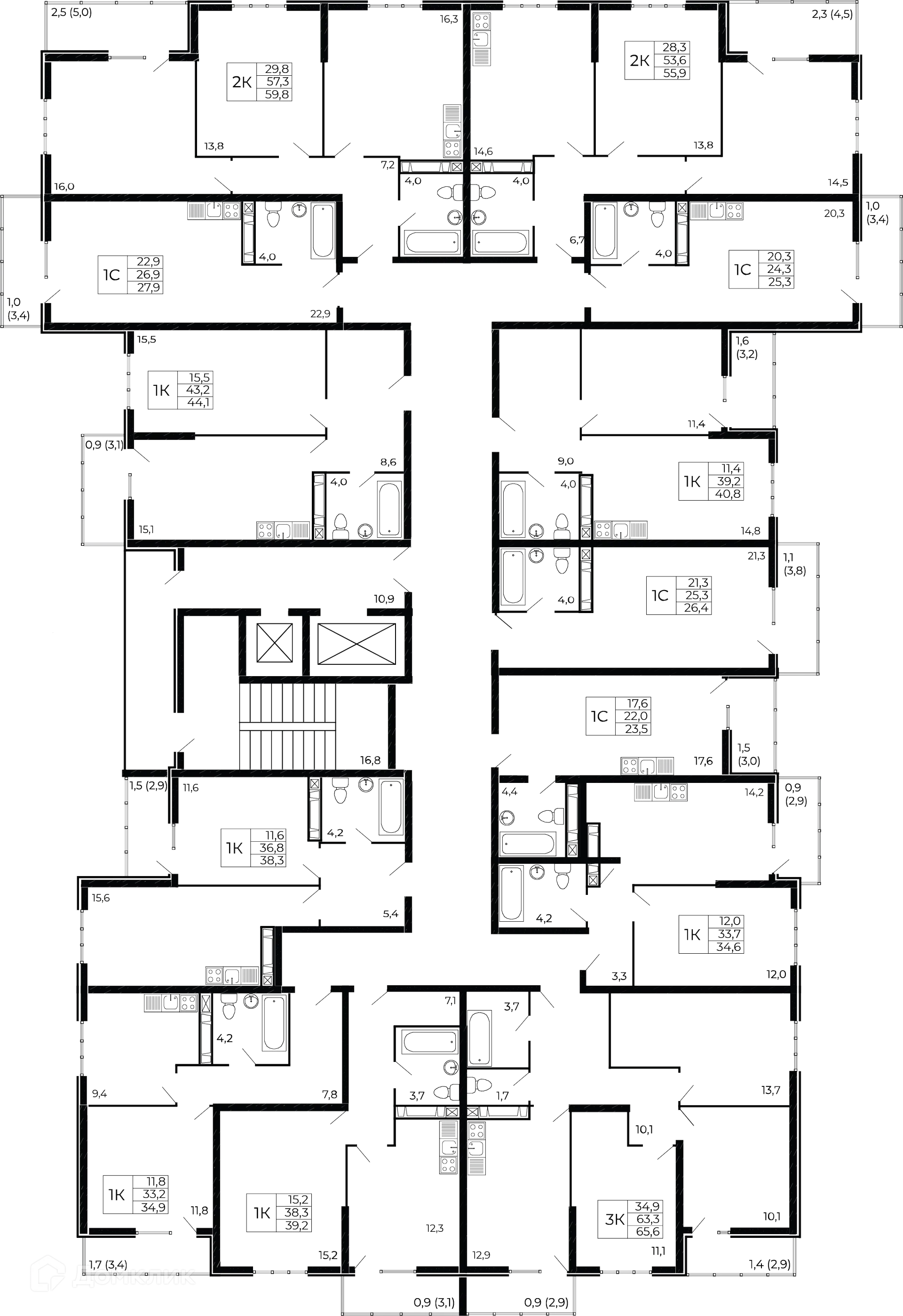 Планировка 1-комнатной квартиры 40.7 м² в ЖК "Западные Аллеи", г. Ростов-на-Дону — фото 2