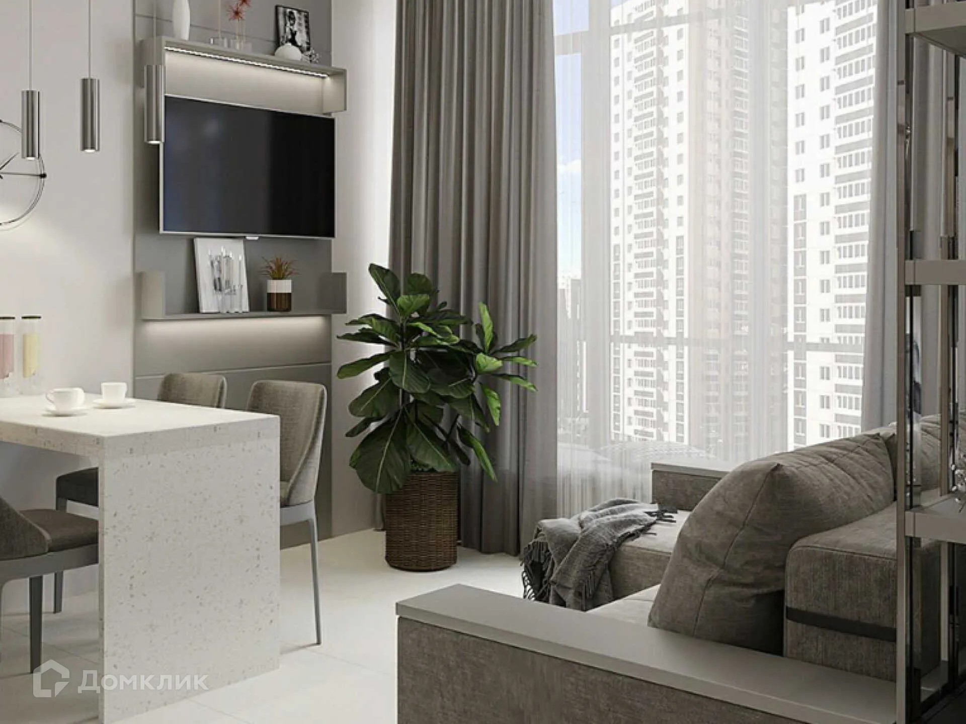 Планировка 1-комнатной квартиры 38 м² в ЖК Движение61, г. Ростов-на-Дону — фото 9