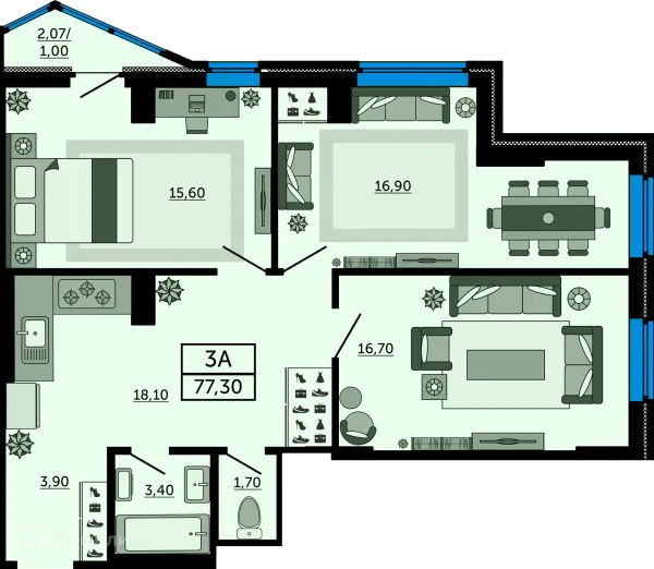 Квартира в ЖК"Акватория"