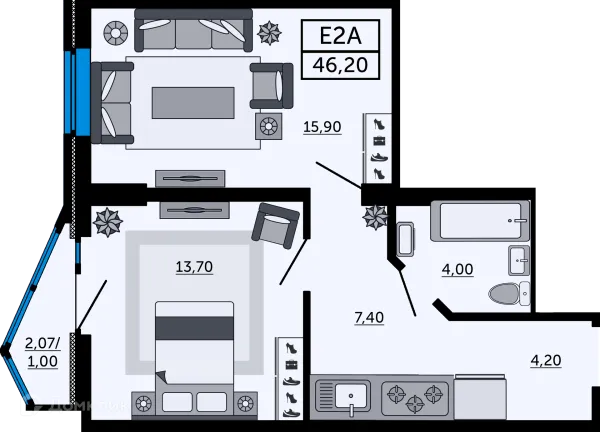 Квартира в ЖК"Акватория"