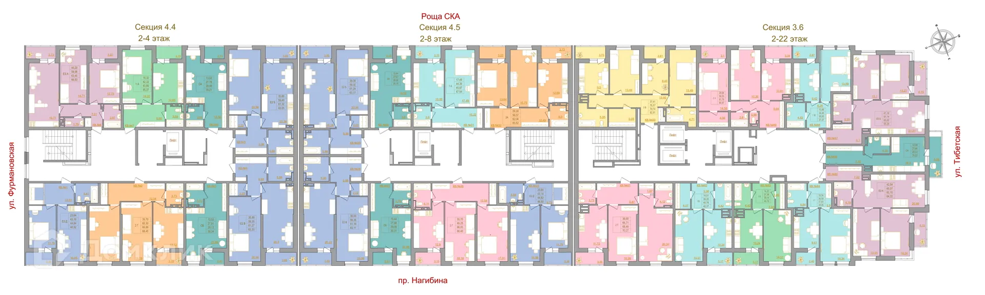Планировка 2-комнатной квартиры 67.91 м² в ЖК Новый Горизонт, г. Ростов-на-Дону — фото 4