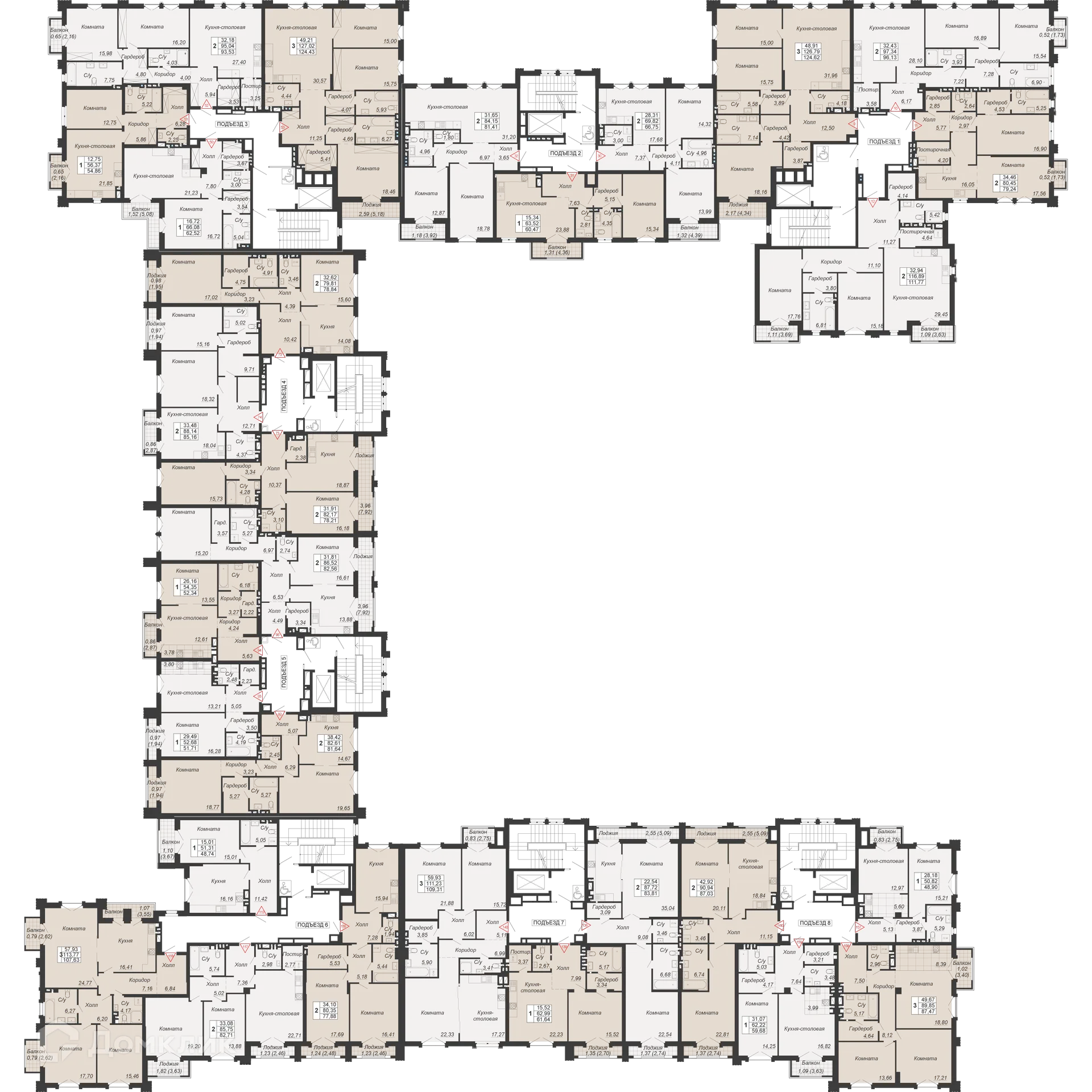 Планировка 5-комнатной квартиры 222.11 м² в ЖК ДОМ-РЕЗИДЕНЦИЯ СОБРАНИЕ, г. Ростов-на-Дону — фото 3