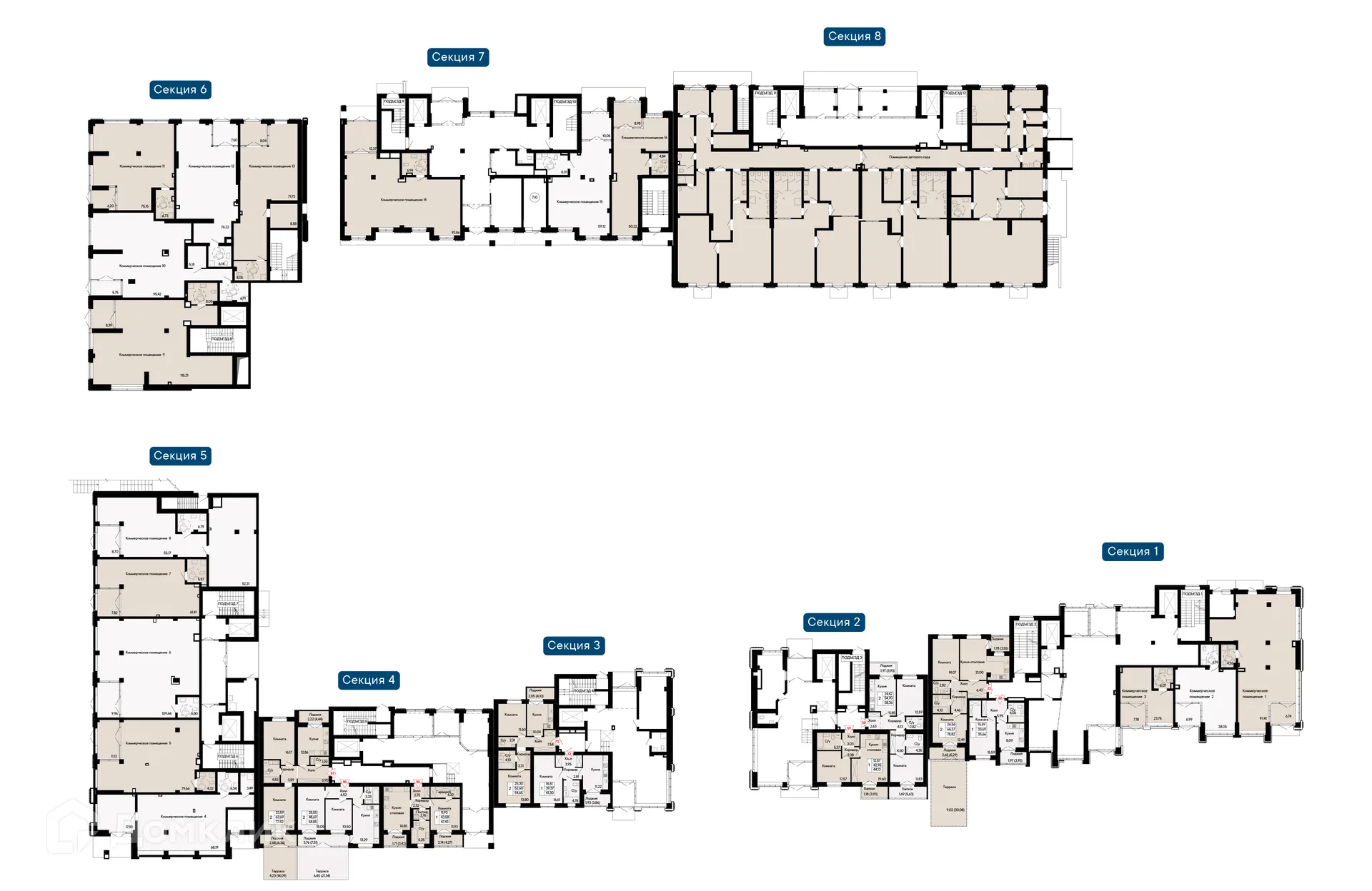 Планировка 2-комнатной квартиры 54.65 м² в ЖК Курортный квартал Ривьера, г. Ростов-на-Дону — фото 4