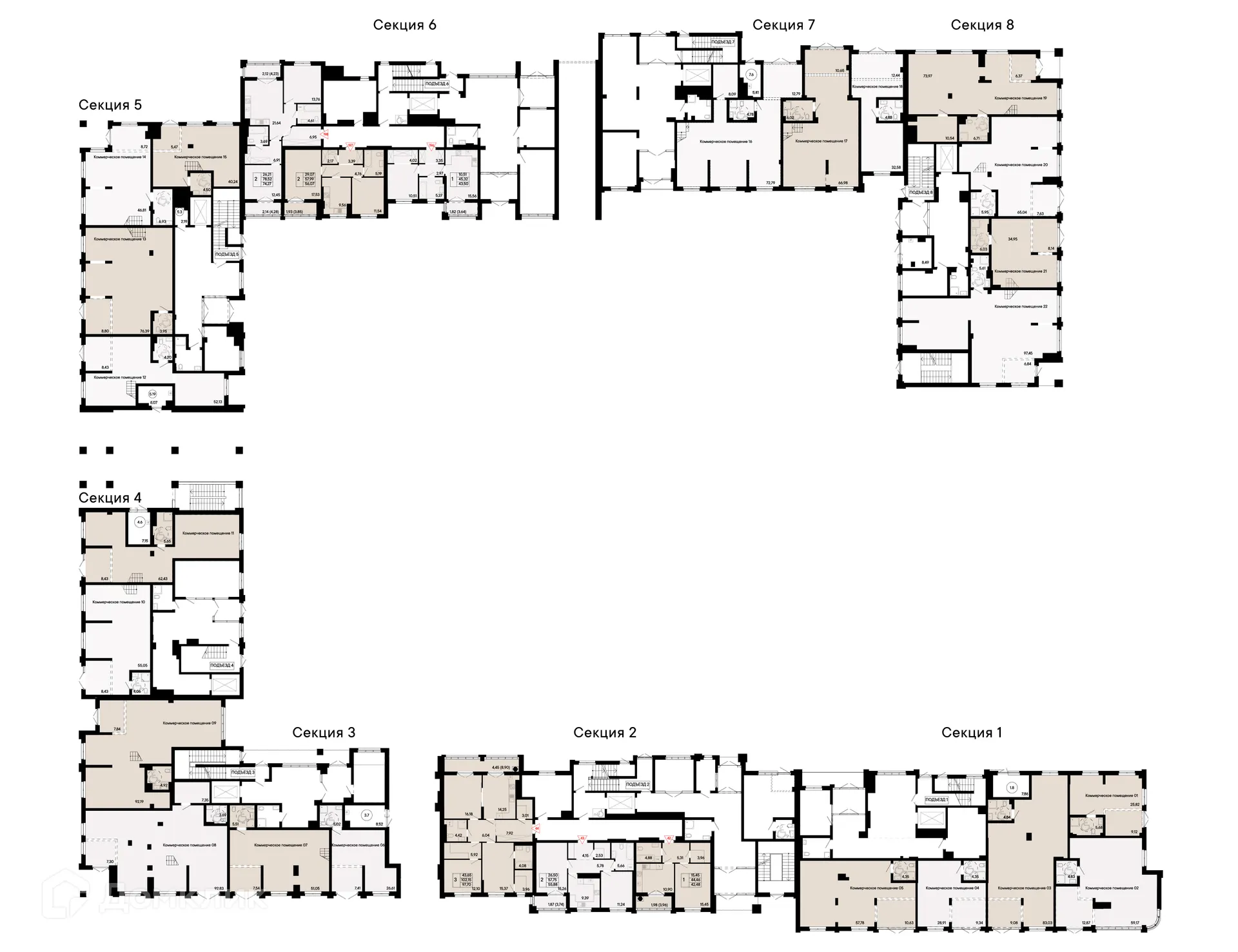 Планировка 2-комнатной квартиры 56.07 м² в ЖК Курортный квартал Ривьера, г. Ростов-на-Дону — фото 2