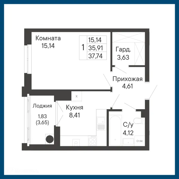 Квартира в ЖК Курортный квартал Ривьера