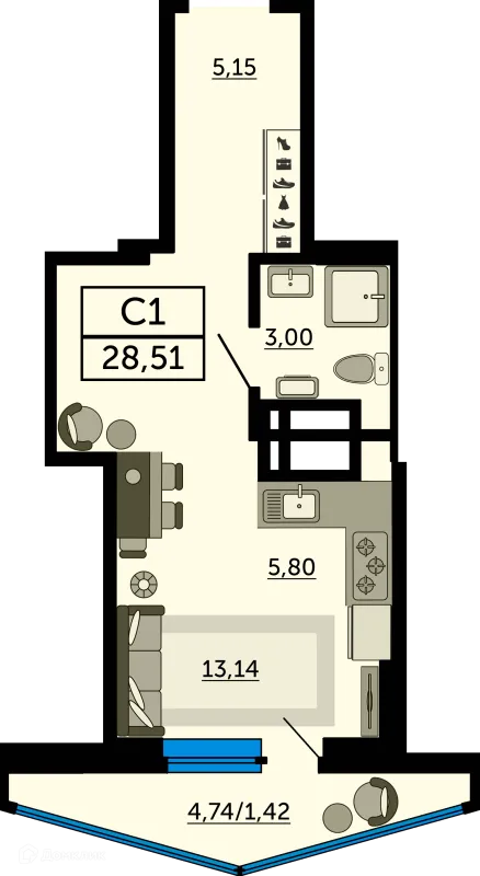 Квартира в ЖК Royal Towers (Роял Тауэрс)