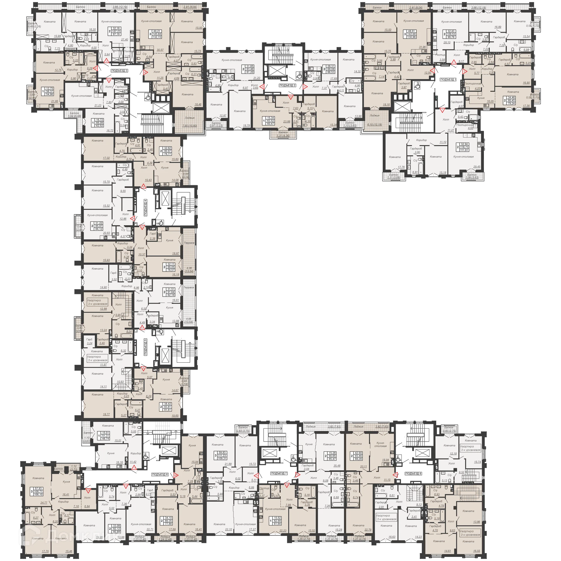 Планировка 1-комнатной квартиры 60.47 м² в ЖК ДОМ-РЕЗИДЕНЦИЯ СОБРАНИЕ, г. Ростов-на-Дону — фото 3