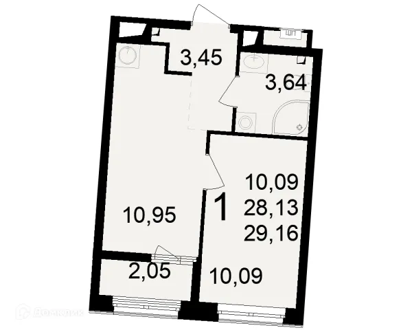 Планировка 1 комн. в ЖК Макроквартал "Свобода"