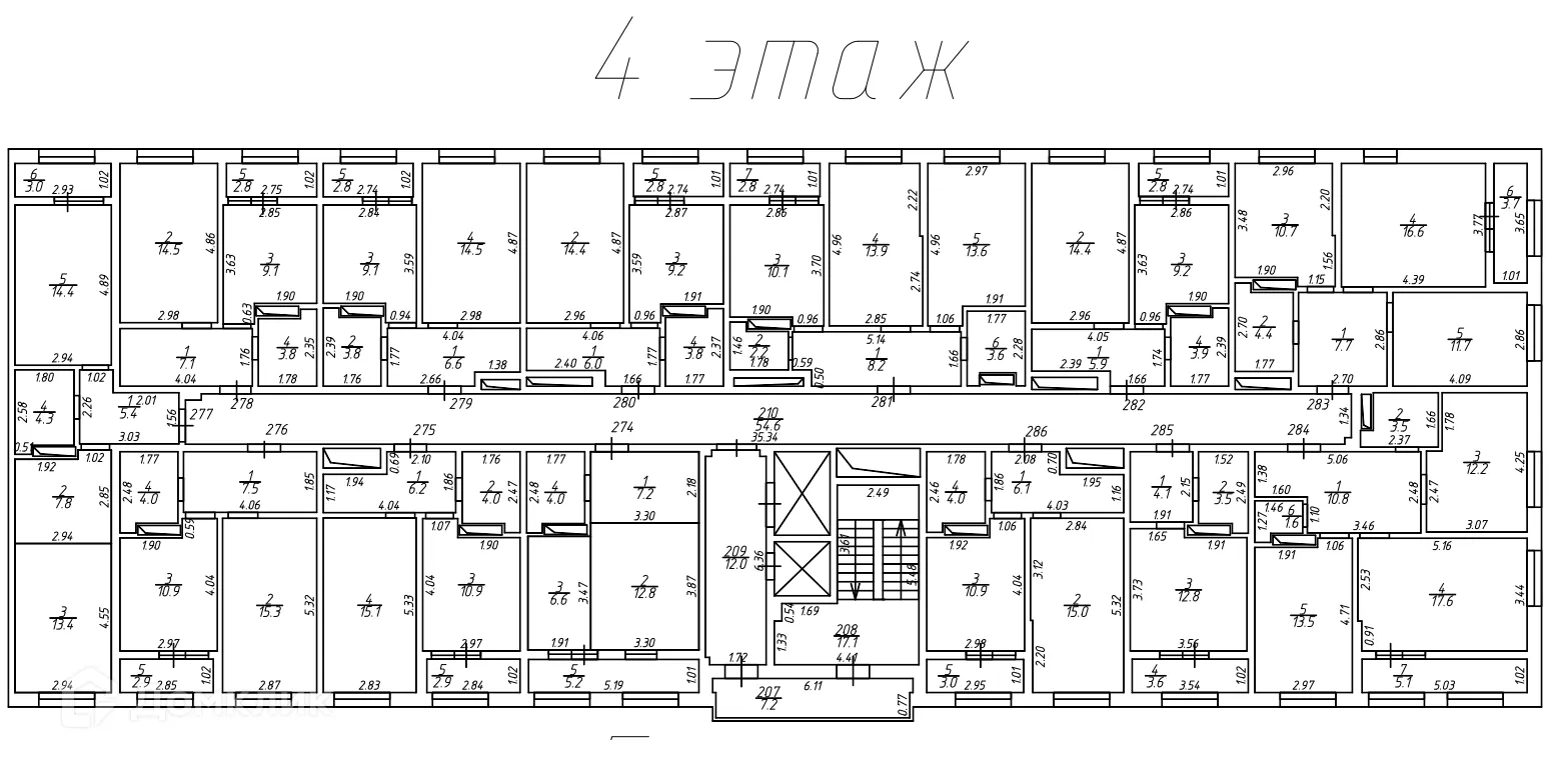 Планировка 2-комнатной квартиры 61.75 м² в ЖК Frame (Фрейм), г. Ростов-на-Дону — фото 3