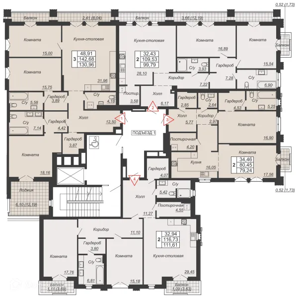 3 комн. в ЖК ДОМ-РЕЗИДЕНЦИЯ СОБРАНИЕ