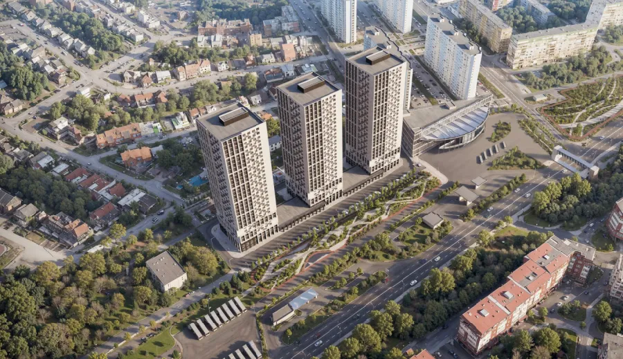 В Верхних Печерах построят три 30-этажных дома и торговый центр по механизму КРТ